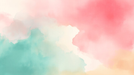 ピンクとミントグリーンの淡いグラデーションの水彩テクスチャ