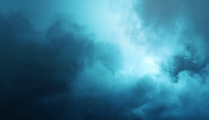 Obraz premium Blue Smoke Cloud Isolated PNG Overlay with Soft Flowing Vapor Effect on black background, fog, haze, mist, light, beam, stage, lighting