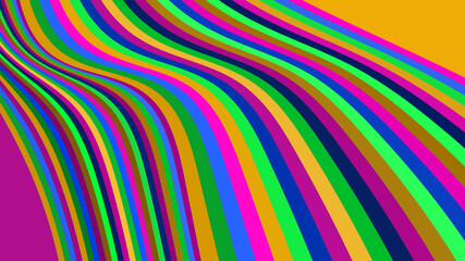 Abstract Wavy Colorful Stripes: Neon Art Background, Dynamic Geometric Design, Vivid Colors (106/125)