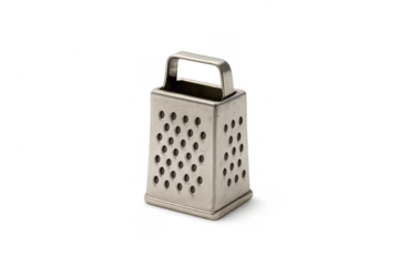 Stainless steel box grater kitchen utensil transparent background