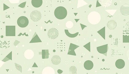 Memphis polygonal geometric background, abstract background, vector illustration with green and cream colour