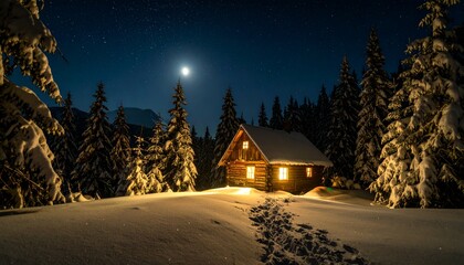 winter night landscape