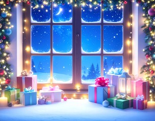 christmas tree with gift boxes