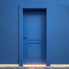 Cobalt blue door on a wall