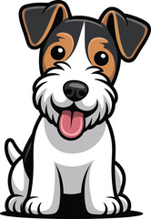 Cute cartoon a illustrator vector Fox Terrier