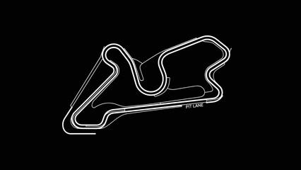 Obraz premium Racing Circuit Track Neon Outline Illustration.