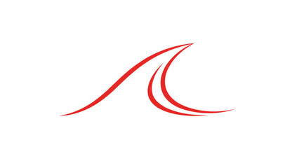 Red Abstract Wave Logo Design Element.