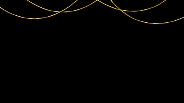 Gold Chain String Decoration Element Animation Alpha Channel