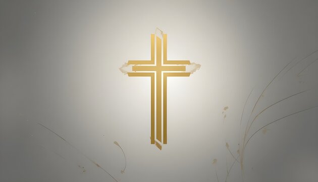 &ldquo;Minimal Christian cross plus logo, clean geometric design, smooth symmetrical lines, modern flat vector style, gold and white color palette, isolated on transparent background, professional faith-bas