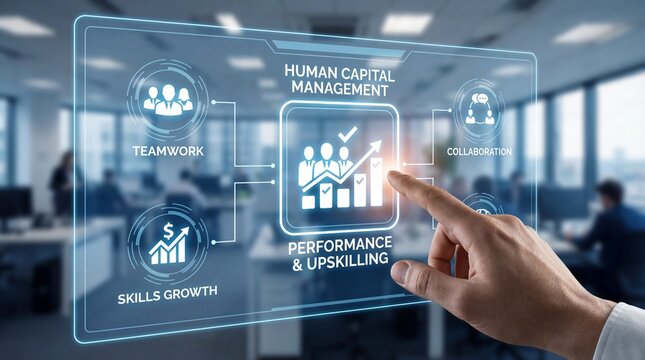Enhancing performance and upskilling in business environments a visual guide to human capital management strategies