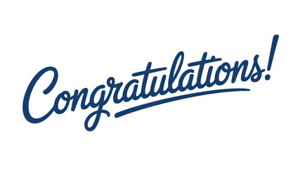 Congratulations Message in Blue Script
