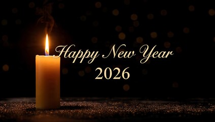 Happy New Year 2026 Candle Light Luxury Celebration Background