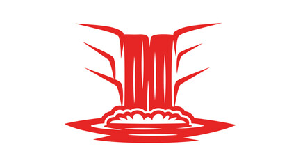 Red Fountain Water Feature Illustration.