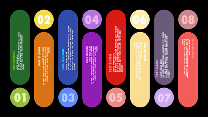 Colorful Vertical Timeline Infographic with 8 Steps