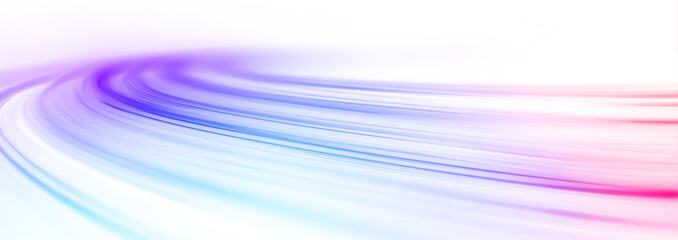 Neon laser streaks twist and curl along a futuristic city road. Glowing ribbons trace kinetic motion, velocity, spirals, acceleration, and energy streams. Dynamic line high-tech illustration in png.