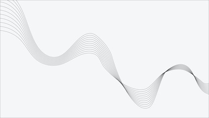 A minimalist abstract background with flowing grey wavy lines creating a dynamic pattern.