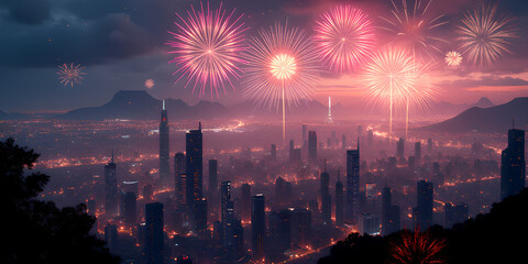 sunset over the city