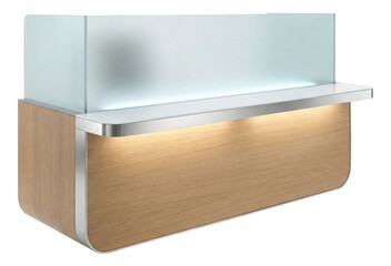 Reception unit featuring a frosted glass screen for a professional home office vibe.