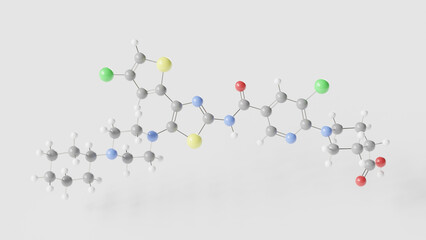 avatrombopag molecule 3d, molecular structure, ball and stick model, structural chemical formula hematologic agent