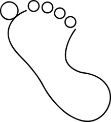 Continuous one line art drawing of bare foot in simple style and outline line art vector illustrations, Barefoot human footprint drawn in one continuous editable lin