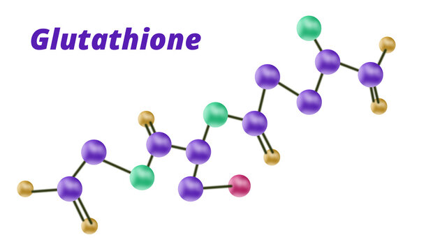 3d render of glutathione molecule structure PNG