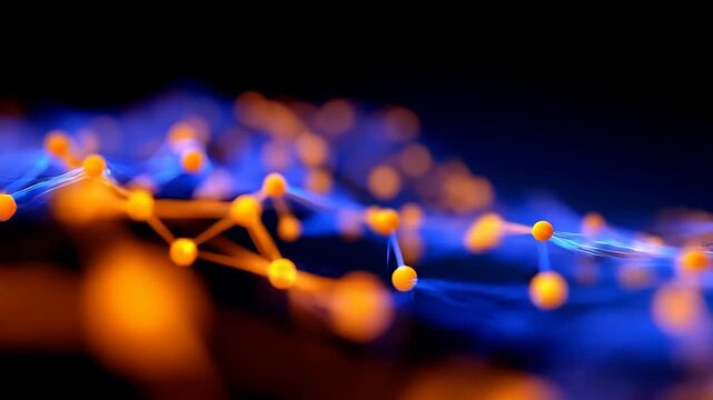 Stunning abstract visualization of interconnected nodes and lines in vibrant colors
