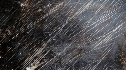 Close up of black surface displaying crisp white lines detailed view of dark plane with prominent linear patterns