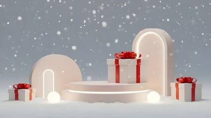 Elegant Winter Sale Background With Calm Snowy Mood