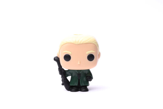 ODESSA, UKRAINE - MAY 30, 2024: Funko pop figure Draco Lucius Malfoy from the Harry Potter universe