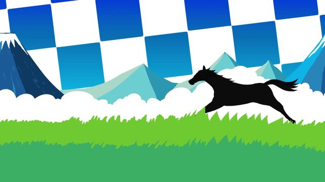 馬, 年賀状, 和風, 和柄, 新年, 動物, クリスマス, うま, ベクター, イラスト, manga