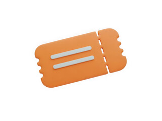 Orange ticket icon isolated on transparent background
