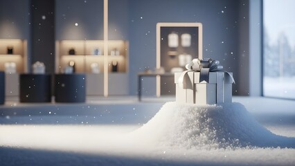 Premium Minimal Winter Sale Scene For Retail Use