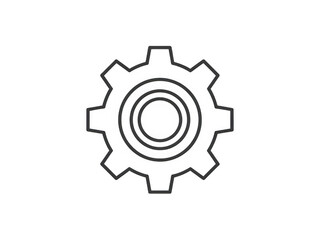 Gear icon isolated on transparent background