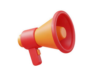 3d megaphone icon isolated on transparent background
