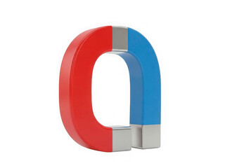 3d magnet icon isolated on transparent background