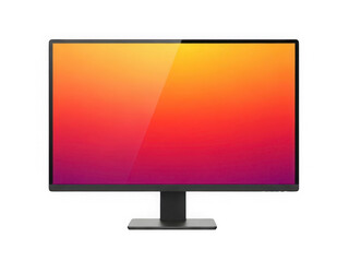 Modern computer monitor gradient screen isolated on transparent background