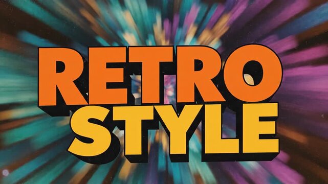 Vibrant Retro Style Text Animation with Dynamic Zoom Background.