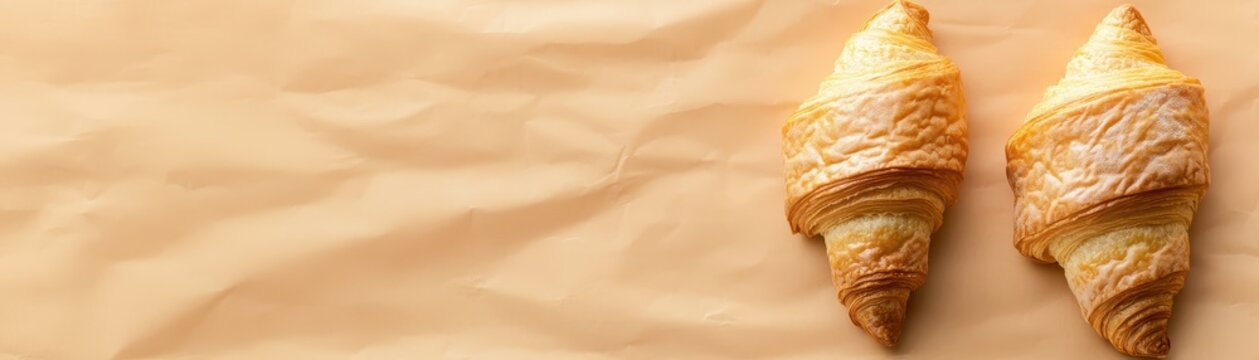 Two croises rest on brown background surface croises depicted against plain brown backdrop