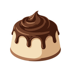 Creamy Dessert Topped With Swirled Chocolate