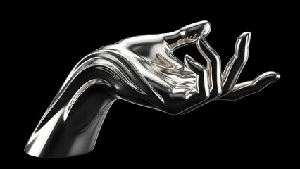 Naklejka premium Silver Hand Sculpture