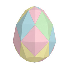 A pastel-colored Easter egg in origami folded paper style