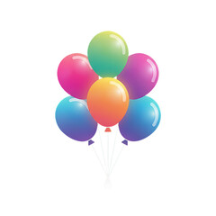 Bright party balloons in gradient festive glow style.
