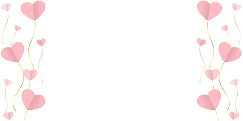 valentine's background vector abstract pink love with paper style illustration