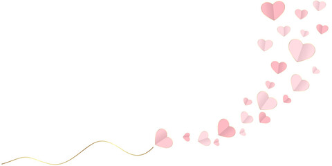 valentine's background vector abstract pink love with paper style illustration