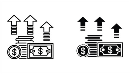 Inflation vector Icons set. Symbol of financial interests. Linear style inflation icon. Vector illustration isolated on white background.