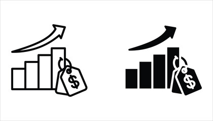 Inflation vector Icons set. Symbol of financial interests. Linear style inflation icon. Vector illustration isolated on white background.