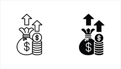 Inflation Icon set. Symbol of financial. Vector illustration for web design. Isolated on white background.