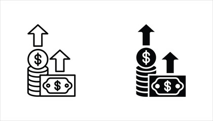Inflation Icon set. Symbol of financial. Vector illustration for web design. Isolated on white background.