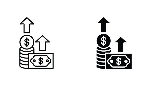 Inflation Icon set. Symbol of financial. Vector illustration for web design. Isolated on white background.