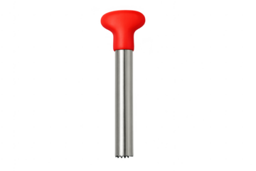 Red handle apple corer kitchen tool transparent background